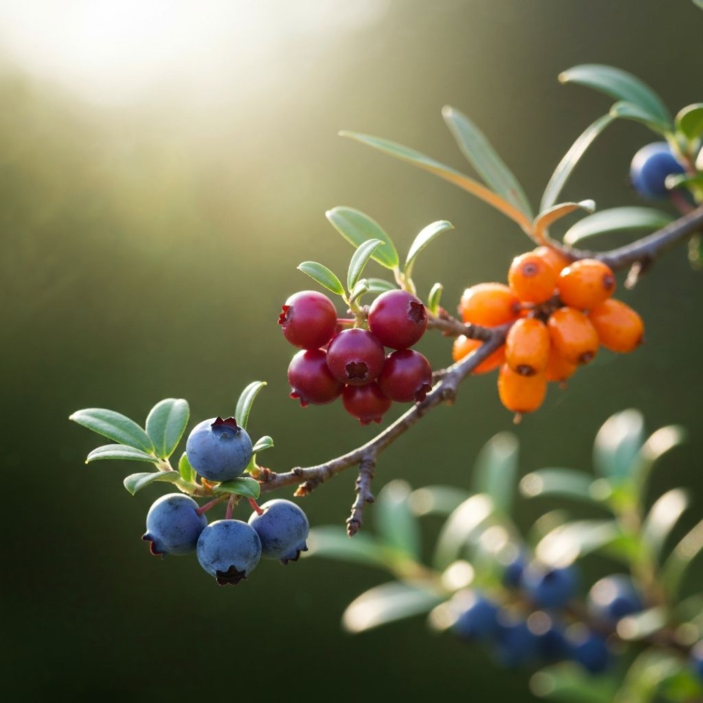Alpine Beeren und Früchte